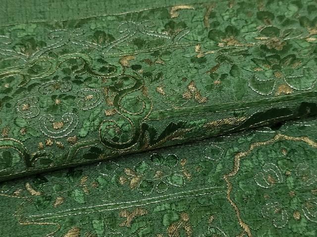 平和屋着物▽訪問着　単衣　総刺繍　花唐草文　正絹　逸品　DABF8894sf