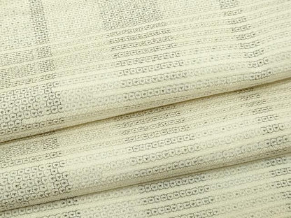 平和屋着物▽本塩沢　単衣　110亀甲　横段文　正絹　逸品　DABF8884sf