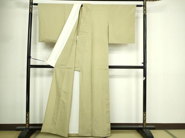 平和屋着物▽本塩沢　単衣　やまだ織　横段文　大津カツ子作　証紙付き　正絹　逸品　DABF8886sf