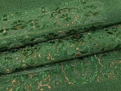 平和屋着物▽訪問着　単衣　総刺繍　花唐草文　正絹　逸品　DABF8894sf