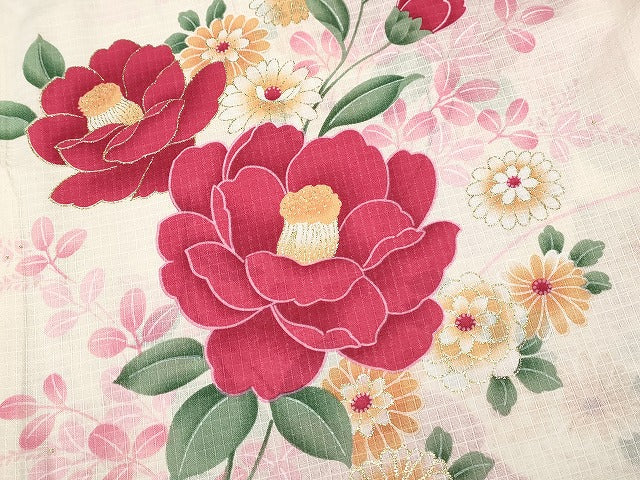 平和屋本店■浴衣 まとめて 45点 菊 花柄 向日葵 Kansai 山本寛斎 綿紅梅 綿絽 ラメ など 着用可能多数 未使用品あり se4136