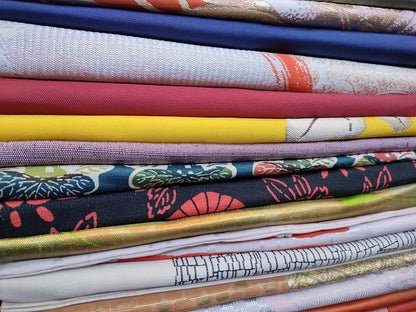 平和屋本店■名古屋帯 まとめて100点 鷹 人物 風景 更紗 花柄 手描き 型染め 佐賀錦 金銀糸 など 着用可能多数 未使用品有 全て正絹 se4139
