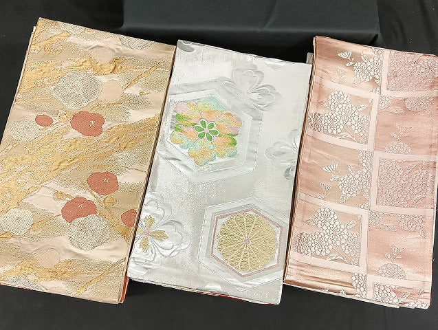 平和屋着物■袋帯 西陣 まとめて100点 鳳凰 向かい鶴 尾長鳥 蝶 楽器 七宝 正倉院 竜田川文様 佐賀錦 金銀糸 未使用品有 全て正絹 mmm1120
