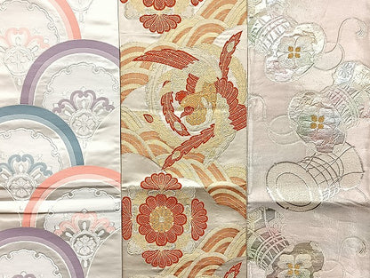 平和屋着物■袋帯 西陣 まとめて100点 鳳凰 向かい鶴 尾長鳥 蝶 楽器 七宝 正倉院 竜田川文様 佐賀錦 金銀糸 未使用品有 全て正絹 mmm1120