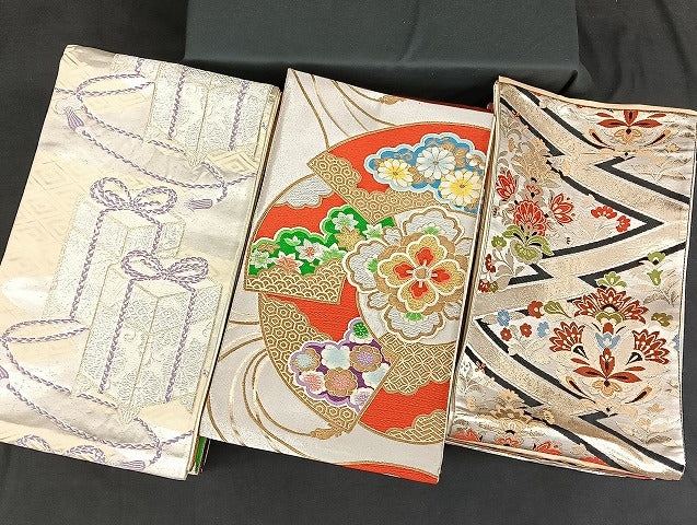 平和屋着物■袋帯 西陣 まとめて100点 鶴 孔雀 尾長鳥 蝶 更紗 松竹梅 花柄 正倉院 佐賀錦 金銀糸 など 未使用品あり 全て正絹 mmm1119