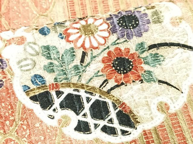 平和屋着物■上質な小紋　雪輪地紙花蝶文　暈し染め　金彩　正絹　逸品　CABH4113xe