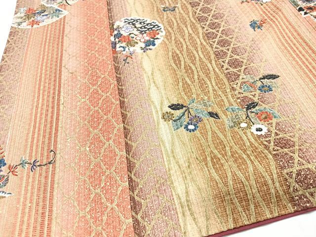 平和屋着物■上質な小紋　雪輪地紙花蝶文　暈し染め　金彩　正絹　逸品　CABH4113xe
