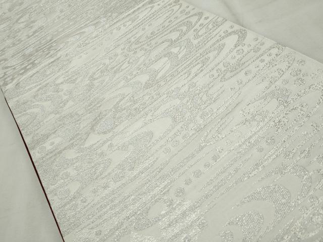 平和屋着物◎両面　全通柄袋帯　和風音　流水文　銀糸　正絹　逸品　CABF2398qe