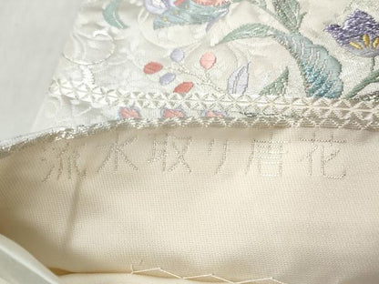 平和屋着物◎六通柄袋帯　唐織　流水取り唐花　金銀糸　正絹　逸品　CABH8415qe