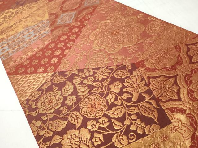 平和屋着物◎六通柄袋帯　切嵌花唐草文　金糸　正絹　逸品　CABH8439qe