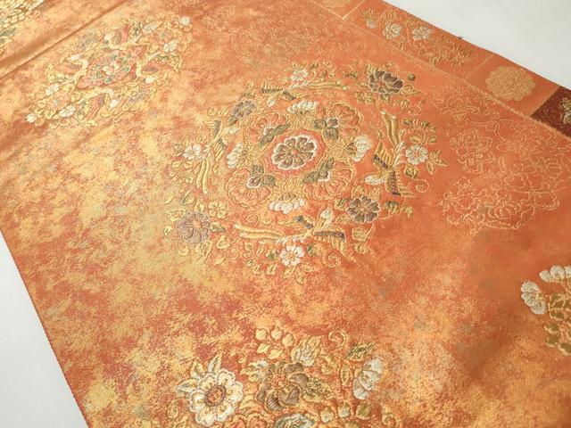 平和屋着物◎六通柄袋帯　宝飾風繍華文　金糸　正絹　逸品　CABH8444qe