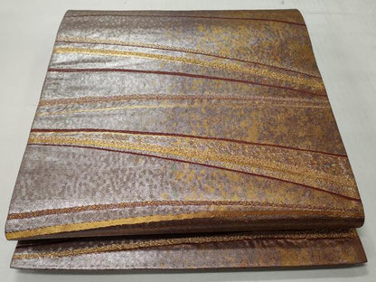 平和屋着物◎六通柄袋帯　流線の舞　金糸　引箔　正絹　逸品　CABH8440qe