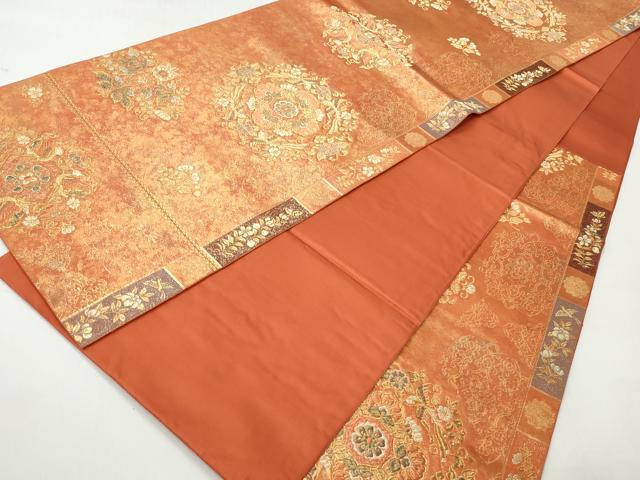 平和屋着物◎六通柄袋帯　宝飾風繍華文　金糸　正絹　逸品　CABH8444qe