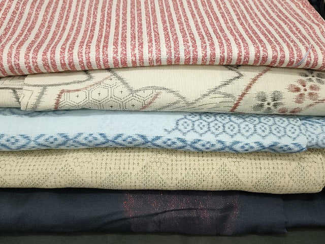 平和屋本店■夏物 小紋 絽 紗 洗える着物 まとめて20点 人物 風景 辻が花 花柄 着用可能多数 se4145