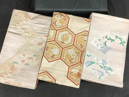 平和屋着物■袋帯 西陣 まとめて100点 鳳凰 向かい鶴 孔雀 蝶 更紗 松竹梅 花柄 七宝 正倉院 佐賀錦 金銀糸 未使用品あり 全て正絹 mmm1131