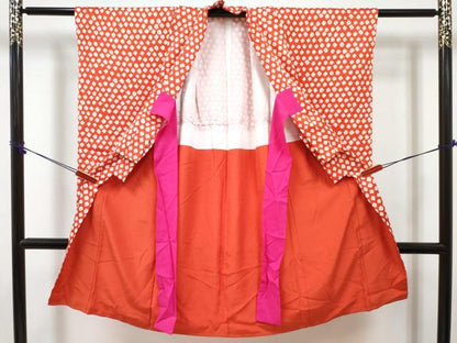 平和屋着物[]七五三　女の子　３歳　祝着　三つ身　総絞り　逸品　DABE7429ma