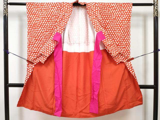 平和屋着物[]七五三　女の子　３歳　祝着　三つ身　総絞り　逸品　DABE7429ma
