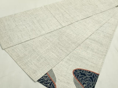 平和屋着物◎中国三大刺繍　相良刺繍　太鼓柄袋帯　紬地　切嵌　更紗花文　正絹　逸品　DABF8398we