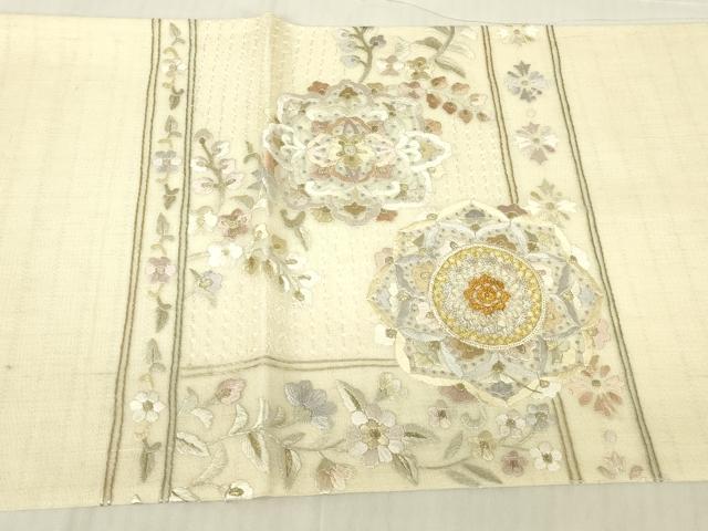 平和屋着物＊夏物　極上　中国三大刺繍　スワトウ刺繍　汕頭刺繍　総刺繍　袋帯　正倉院更紗花蝶文　金銀糸　正絹　逸品　DABG0358az