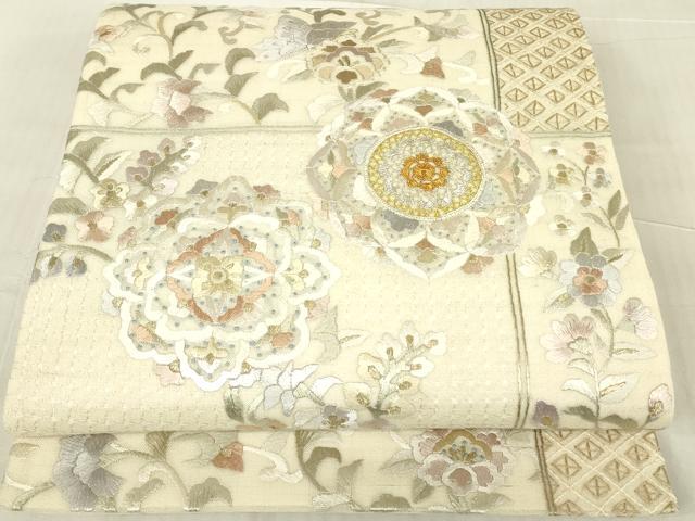 平和屋着物＊夏物　極上　中国三大刺繍　スワトウ刺繍　汕頭刺繍　総刺繍　袋帯　正倉院更紗花蝶文　金銀糸　正絹　逸品　DABG0358az