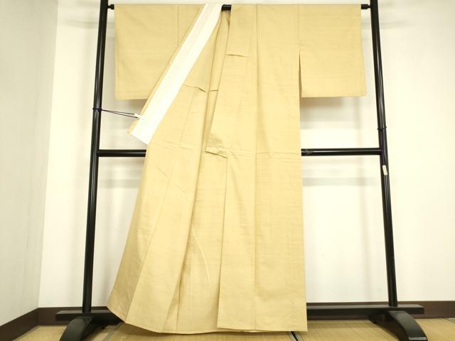 平和屋着物▽結城紬　単衣　蒸栗色　正絹　逸品　DABG0404az