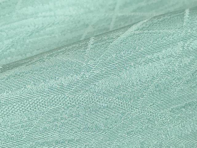 平和屋着物▽上質な色無地　単衣　芝地紋　白群色　松坂屋扱い　正絹　逸品　DABG0405az