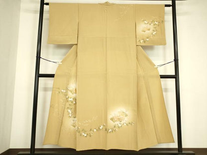 平和屋着物▽中国三大刺繍　スワトウ刺繍　汕頭刺繍　訪問着　単衣　地紙花文　暈し染め　金彩　やまと誂製　正絹　逸品　DABG0434az