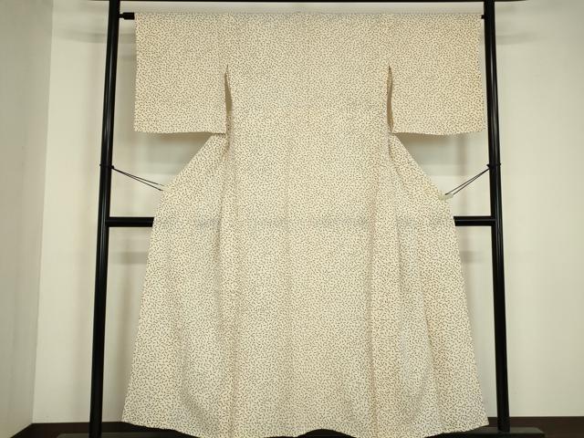 平和屋着物▽上質な小紋　単衣　成り物　正絹　逸品　DABG0428az