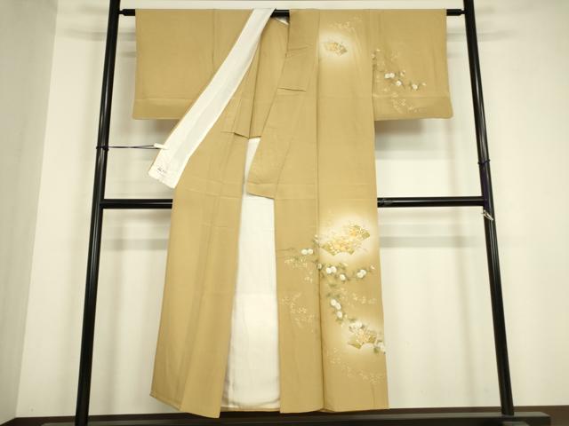 平和屋着物▽中国三大刺繍　スワトウ刺繍　汕頭刺繍　訪問着　単衣　地紙花文　暈し染め　金彩　やまと誂製　正絹　逸品　DABG0434az