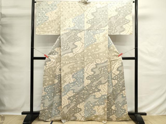 平和屋着物■訪問着　絞り　流水花文　正絹　逸品　DABG6686cd