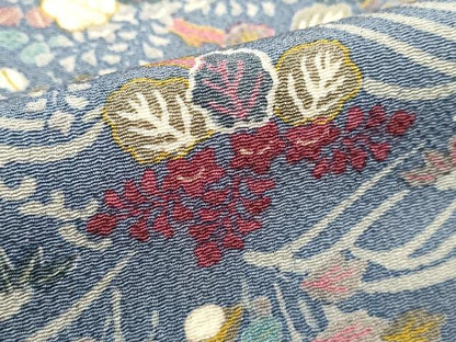 平和屋着物■上質な小紋　流水花文　鬼しぼ縮緬　正絹　逸品　未使用　DABG6691cd