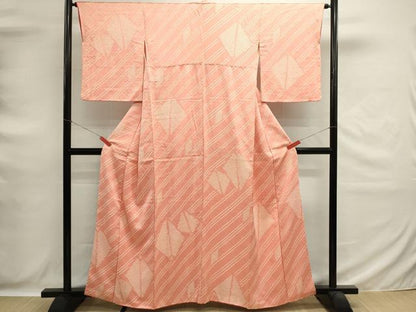 平和屋着物■上質な小紋　絞り　菱文　正絹　逸品　DABG6684cd