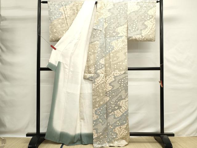 平和屋着物■訪問着　絞り　流水花文　正絹　逸品　DABG6686cd