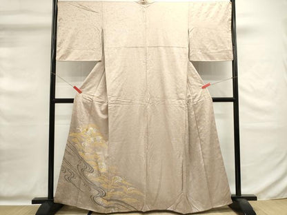 平和屋着物■訪問着　駒刺繍　流水片輪車文　金銀彩　正絹　逸品　DABG6717cd