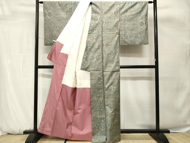 平和屋着物■本場大島紬　7マルキ　更紗切嵌吉祥花文　正絹　逸品　CABH0667ev