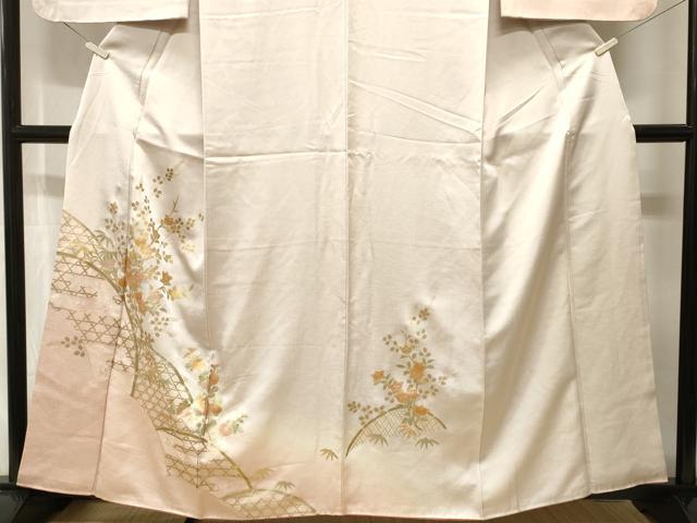 平和屋着物■訪問着　刺繍　籬萩枝花文　暈し染め　金彩　正絹　逸品　CABH0668ev