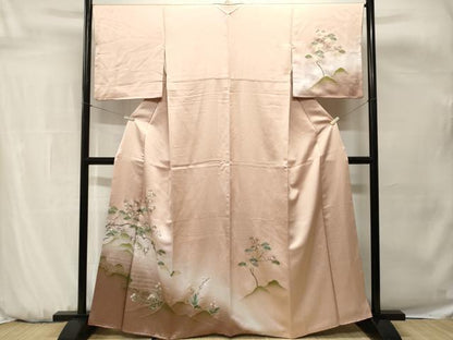 平和屋着物■訪問着　螺鈿　流水枝花文　暈し染め　金銀彩　鈴乃屋扱い　正絹　逸品　CABH0661ev