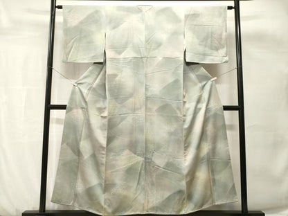平和屋着物■上質な小紋　切嵌松葉文　暈し染め　正絹　逸品　CABH0672ev