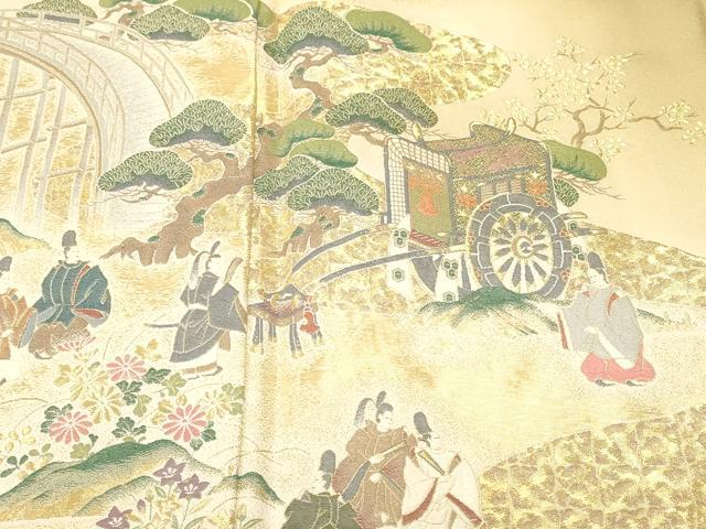 平和屋着物■豪華色留袖　寿光織　澪標図　金糸　正絹　逸品　CABH0666ev
