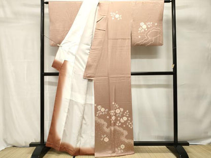 平和屋着物■訪問着　絞り　道長花文　正絹　逸品　CABH0676ev