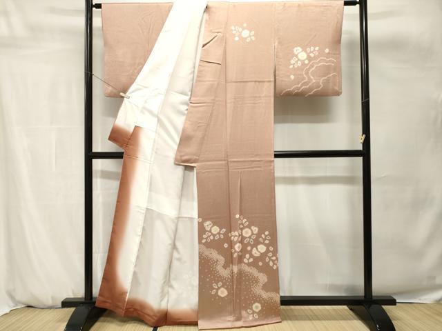 平和屋着物■訪問着　絞り　道長花文　正絹　逸品　CABH0676ev