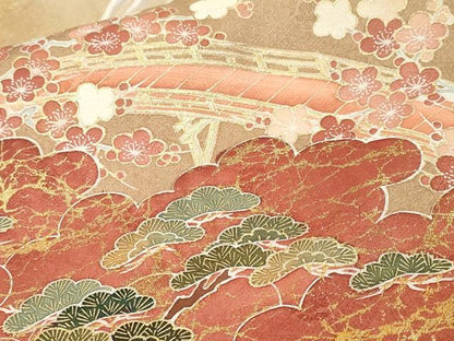 平和屋着物■豪華色留袖　遠山風景文　暈し染め　金彩　正絹　逸品　CABH0660ev