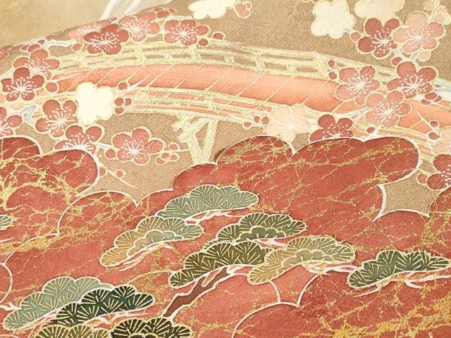 平和屋着物■豪華色留袖　遠山風景文　暈し染め　金彩　正絹　逸品　CABH0660ev