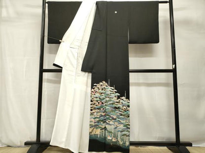 平和屋着物■豪華黒留袖　作家物　寿光織　鴛鴦御所解文　暈し染め　金彩　正絹　逸品　CABH0674ev