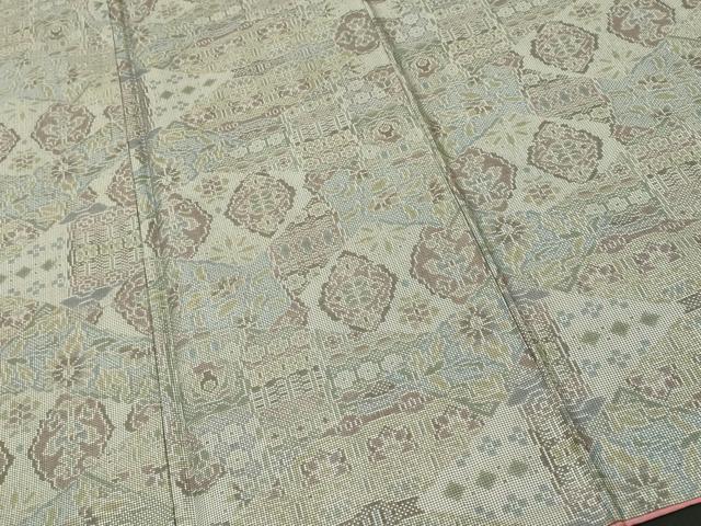 平和屋着物■本場大島紬　7マルキ　更紗切嵌吉祥花文　正絹　逸品　CABH0667ev