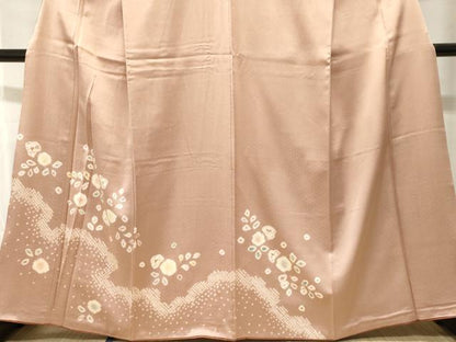 平和屋着物■訪問着　絞り　道長花文　正絹　逸品　CABH0676ev
