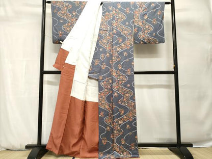 平和屋着物■上質な小紋　絞り　更紗枝花文　金彩　ますいわ屋扱い　正絹　逸品　CABH0670ev