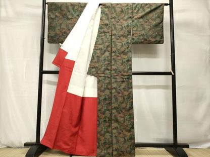 平和屋着物■本場大島紬　7マルキ　吉祥草花文　正絹　逸品　CABH0680ev
