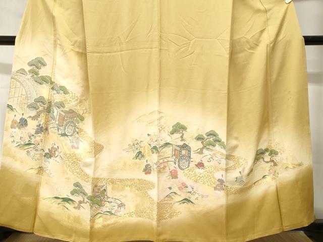 平和屋着物■豪華色留袖　寿光織　澪標図　金糸　正絹　逸品　CABH0666ev