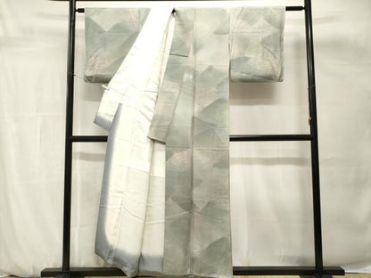 平和屋着物■上質な小紋　切嵌松葉文　暈し染め　正絹　逸品　CABH0672ev